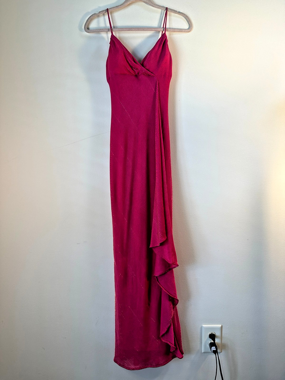 Vintage De Laru by Sheila Yen Pink Metallic Formal Dress Womens 3/4